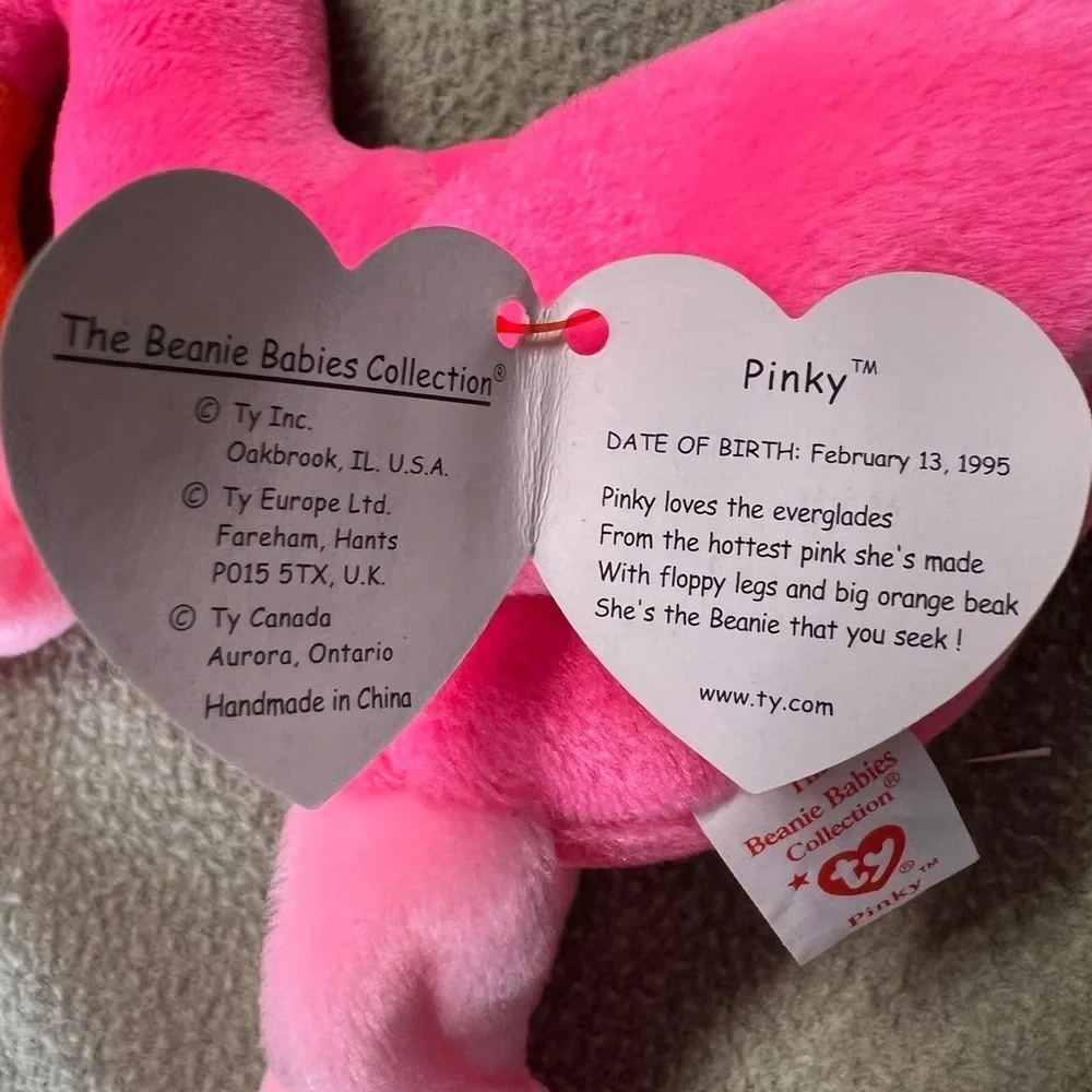 Ty Bright Pink Pair of Flamingo's Pinky
